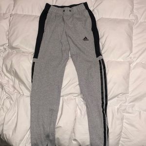 Adidas gray sweatpants.